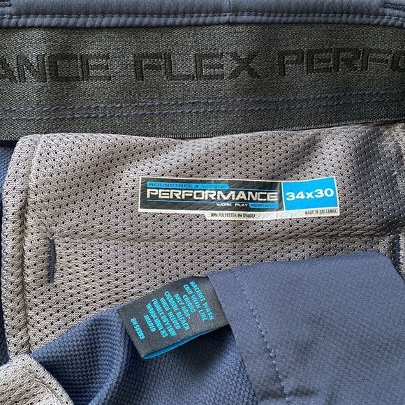 Roundtree & Yorke Bluish Performance Flex Pants Straight Leg Men's Size 34/30 - Picture 5 of 14